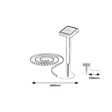 Rabalux - Tira solar LED LED/0,26W/3,2V 4,9m IP44