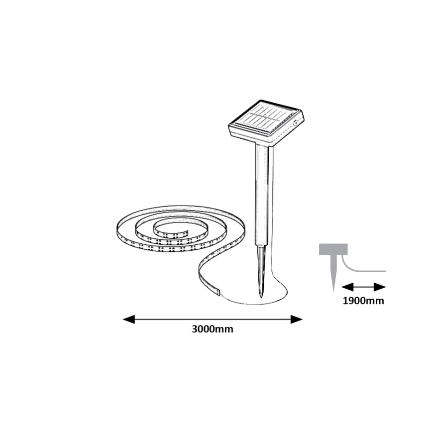 Rabalux - Tira solar LED LED/0,26W/3,2V 4,9m IP44