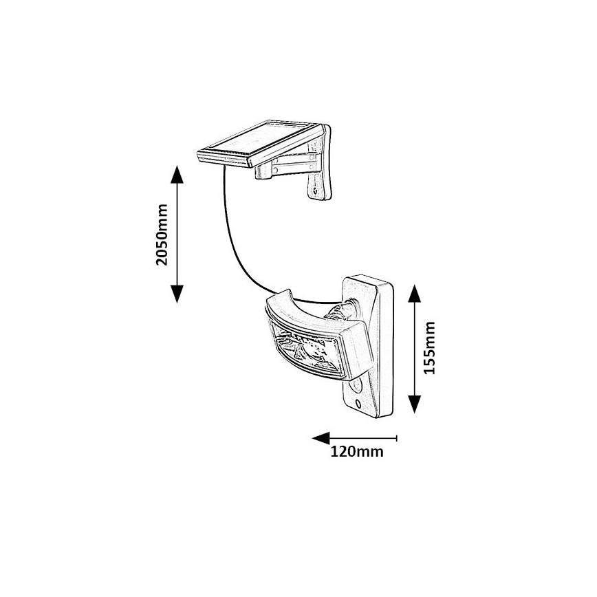 Rabalux - Iluminação solar LED com sensor LED/2,4W/3,7V IP44