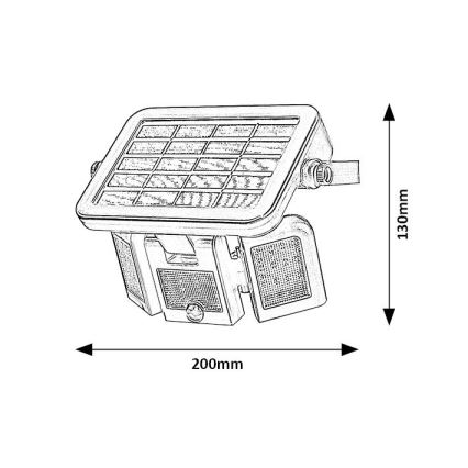 Rabalux - Holofote solar LED com sensor LED/9,6W/3,7V IP44 3000 mAh