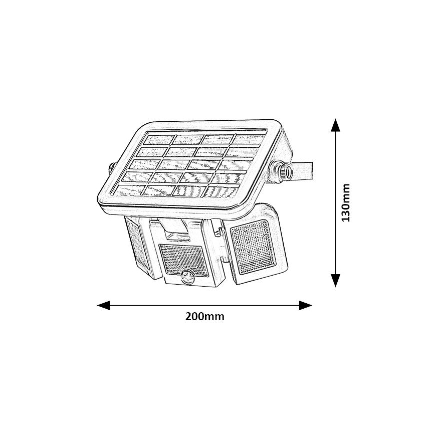 Rabalux - Holofote solar LED com sensor LED/9,6W/3,7V IP44 3000 mAh