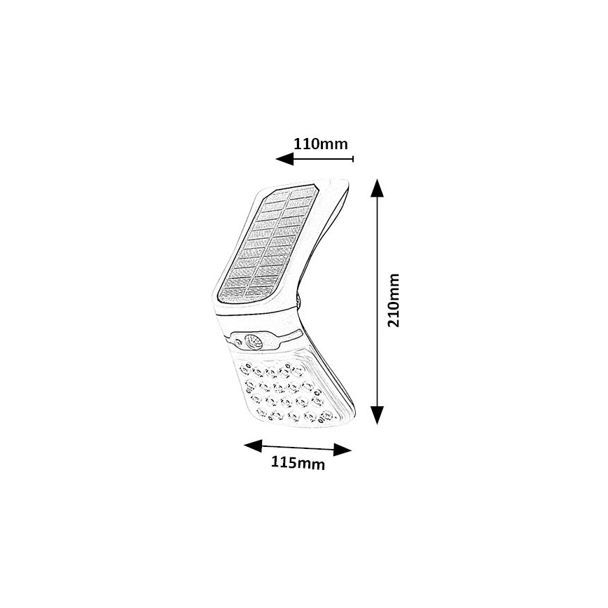 Rabalux - Iluminação solar LED com sensor e regulação LED/4W/3,7V IP44