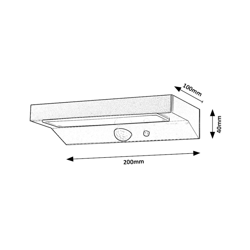 Rabalux - Iluminação solar LED com sensor LED/6W/3,7V IP44