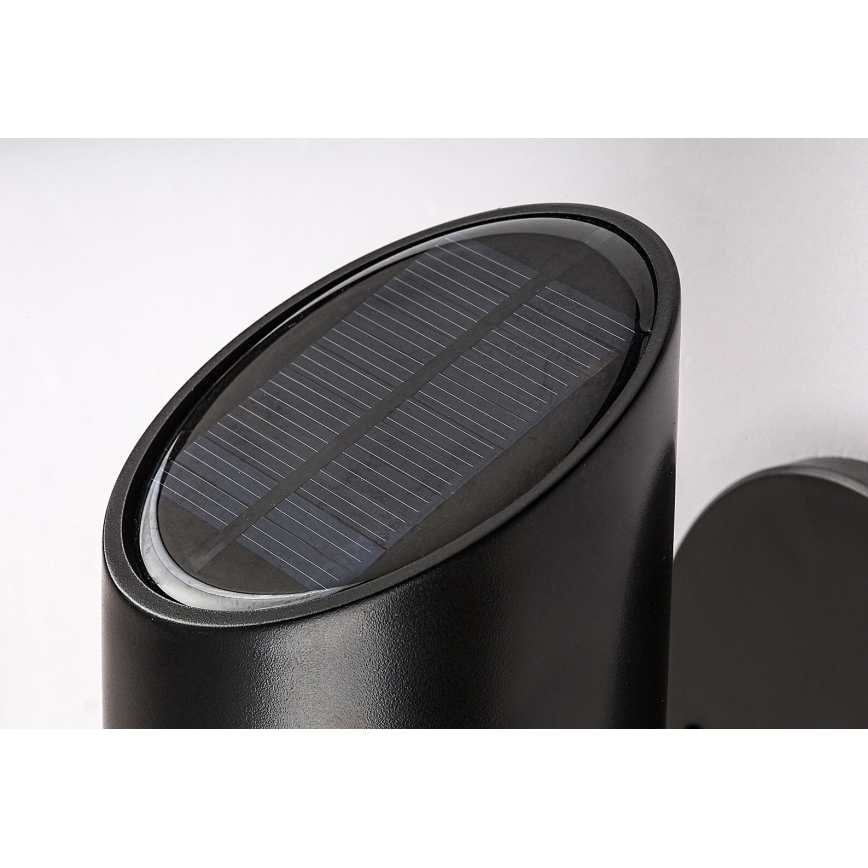 Rabalux - LED RGB Candeeiro de parede solar com sensor LED/1W/3,7V IP44 preto