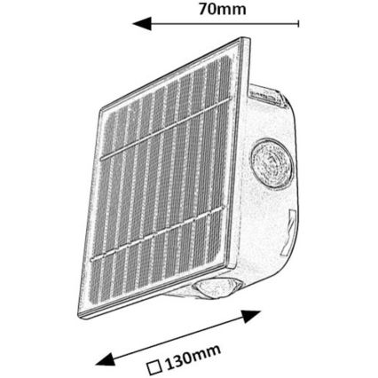 Rabalux - Candeeiro de parede solar regulável LED/0,5W/3,7V 3000K/6000K IP54