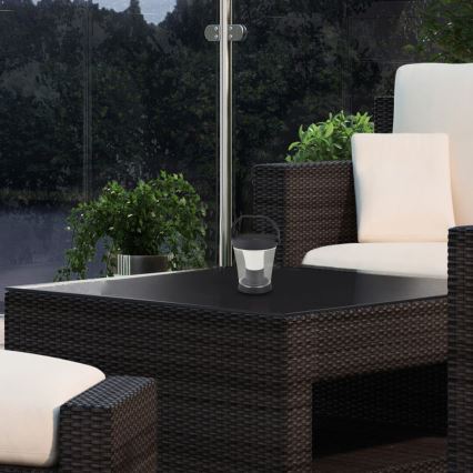 Rabalux - Iluminação solar LED RGB com regulação LED/3W/3,7V IP54 antracite