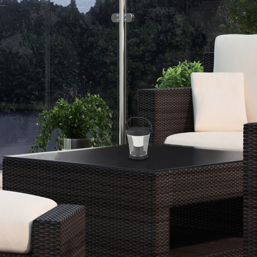 Rabalux - Iluminação solar LED RGB com regulação LED/3W/3,7V IP54 antracite