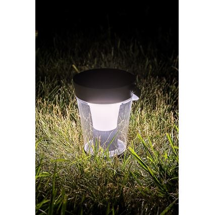 Rabalux - Luminária solar LED RGB regulável LED/3W/3,7V IP54 antracite 2000 mAh