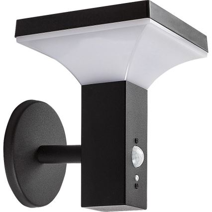 Rabalux - Iluminação solar de parede LED com sensor LED/4W/230V IP44 preto