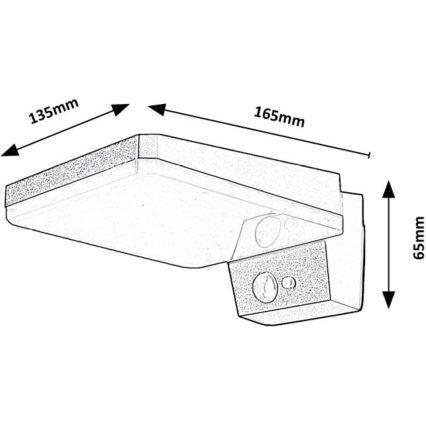 Rabalux - LED Iluminação de parede solar com regulação e sensor LED/4,4W/3,7V IP54 preto 2200 mAh