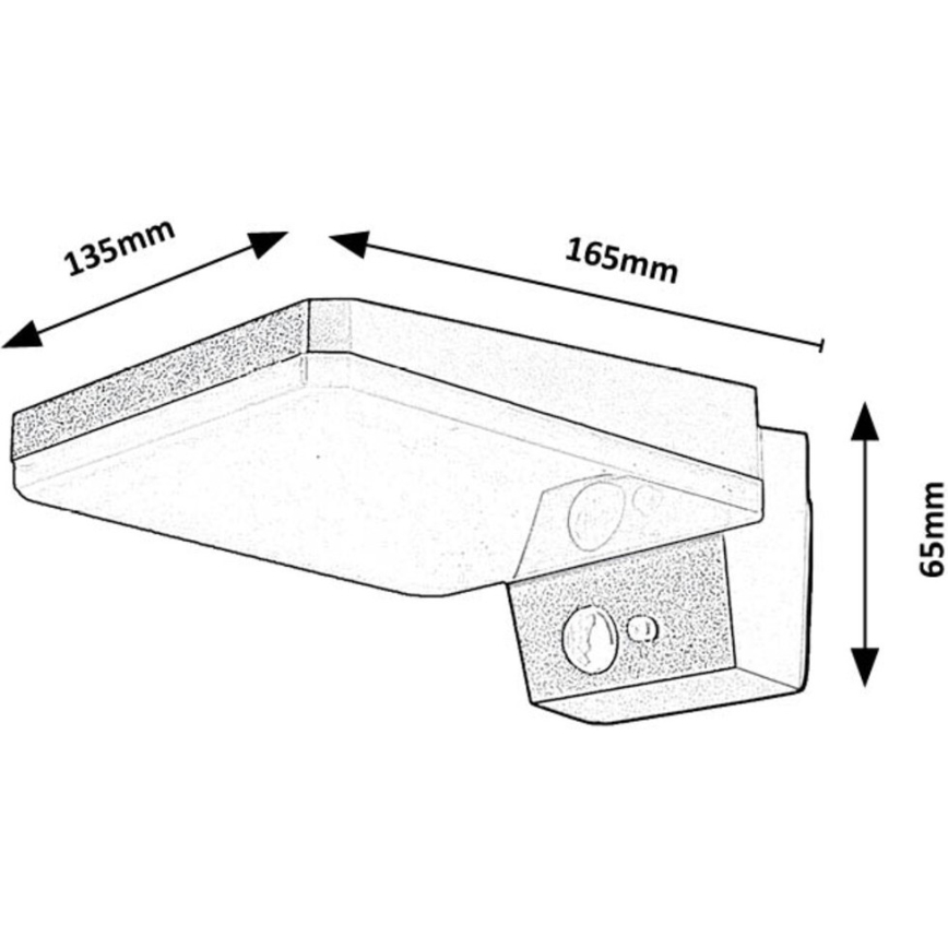 Rabalux - LED Iluminação de parede solar com regulação e sensor LED/4,4W/3,7V IP54 preto 2200 mAh
