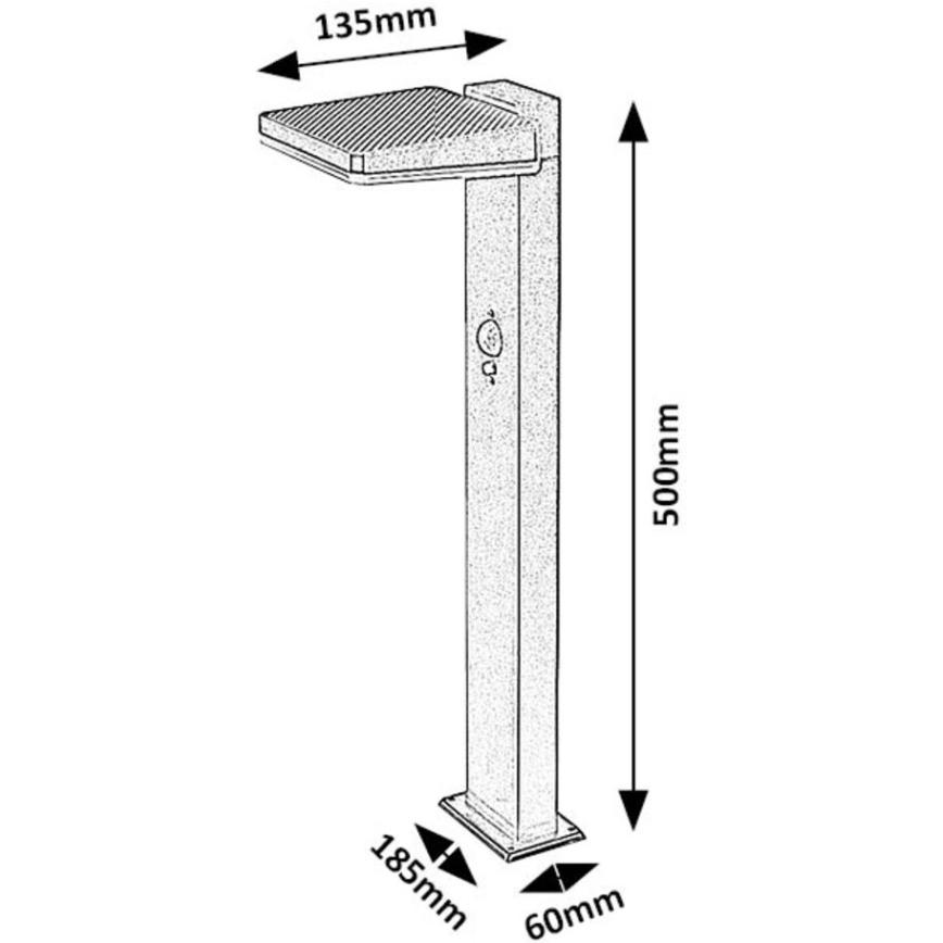 Rabalux - Candeeiro de exterior solar regulável com sensor LED/4,4W/3,7V IP54 antracite
