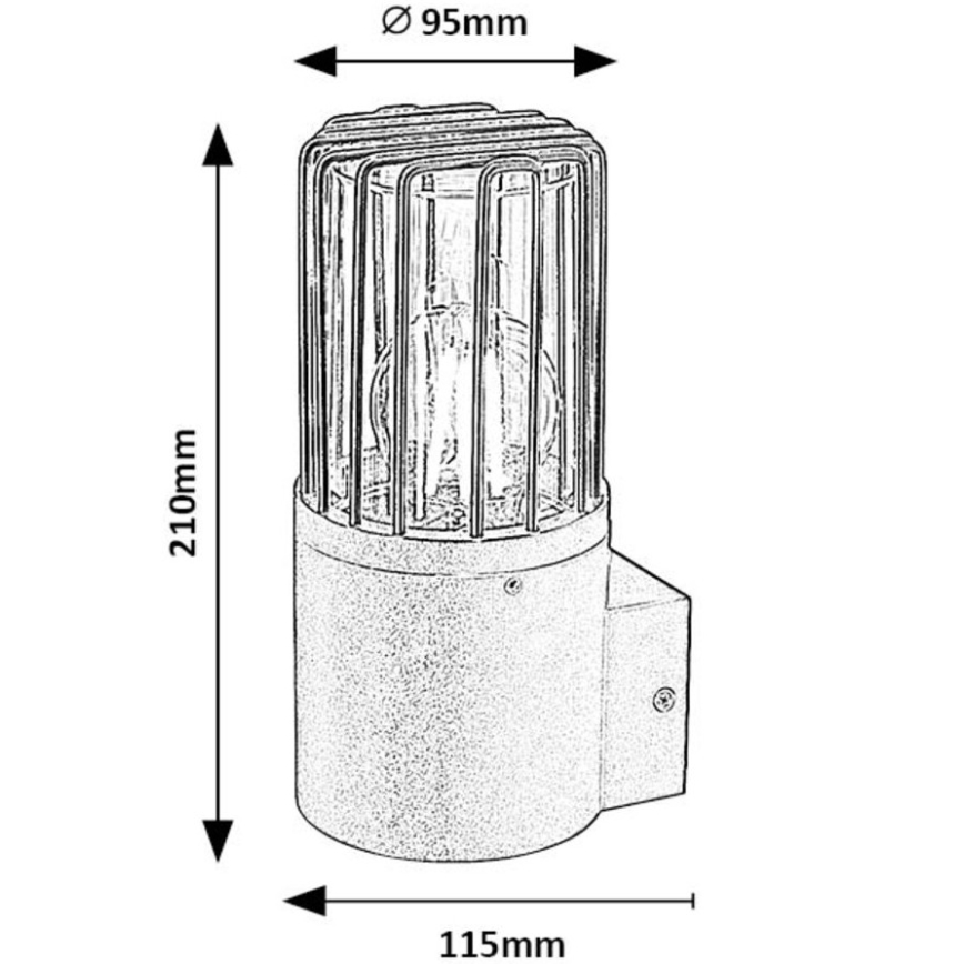 Rabalux - Iluminação de parede exterior 1xE27/60W/230V IP54 preto