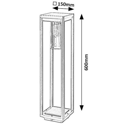 Rabalux - Candeeiro exterior 1xE27/15W/230V IP54 preto