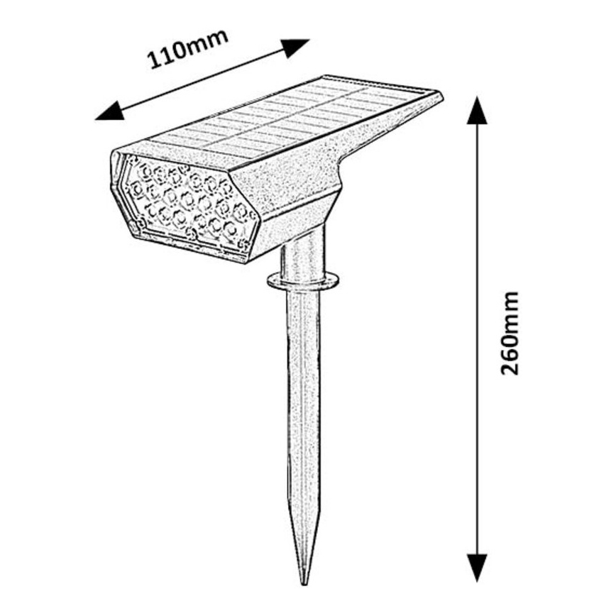 Rabalux - Iluminação solar LED LED/0,5W/3,7V IP65 preto