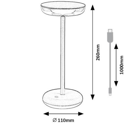 Rabalux - Candeeiro exterior LED recarregável LED/6W/5V IP44 1800 mAh castanho