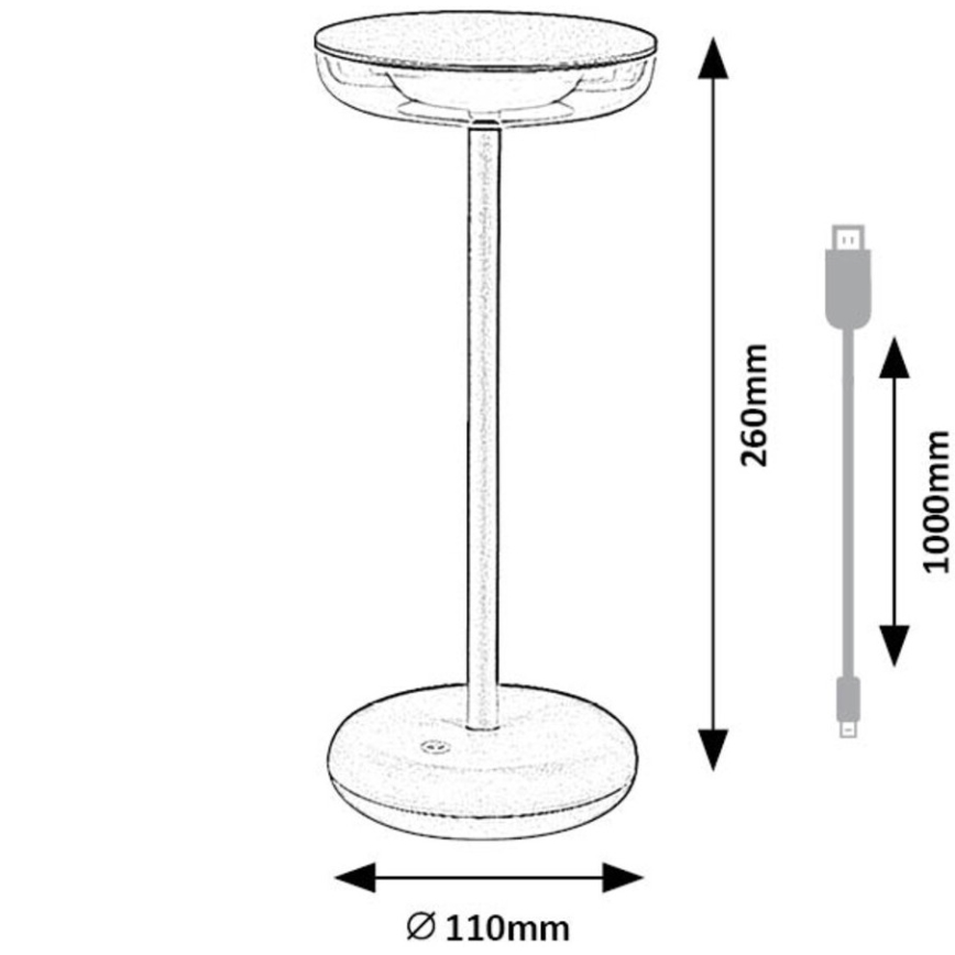 Rabalux - Candeeiro exterior LED recarregável LED/6W/5V IP44 1800 mAh castanho