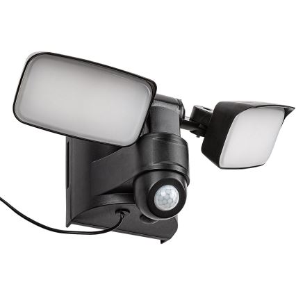 Rabalux - Iluminação LED Solar de parede flexível com sensor e painel exterior 2xLED/5W/3,7V IP54 preto