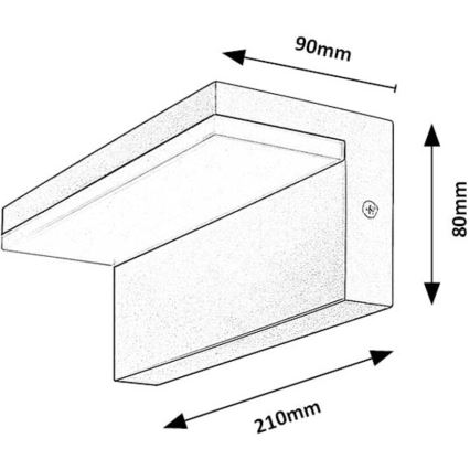 Rabalux - Iluminação de parede exterior LED LED/10W/230V IP54 preto