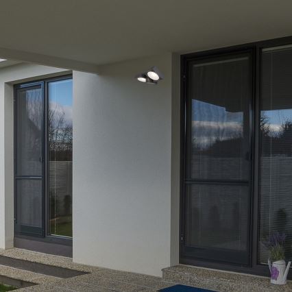 Rabalux - Iluminação de parede LED exterior com luz flexível 2xLED/7W/230V IP54 antracite