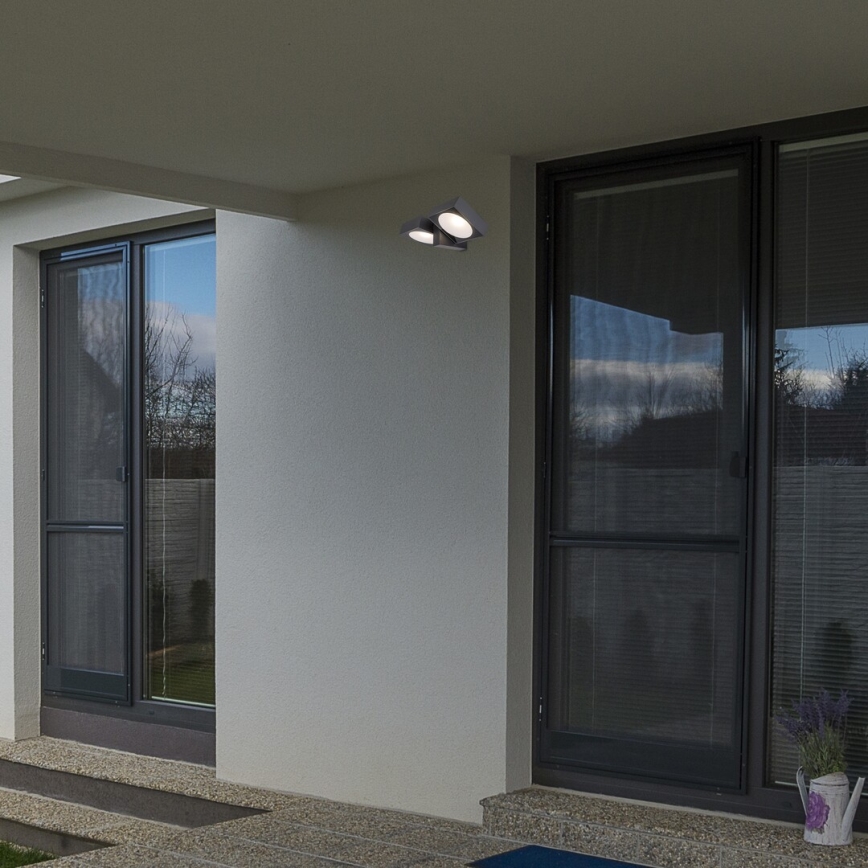Rabalux - Iluminação de parede LED exterior com luz flexível 2xLED/7W/230V IP54 antracite
