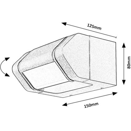 Rabalux -  Iluminação de parede exterior LED/8W/230V IP54 antracite