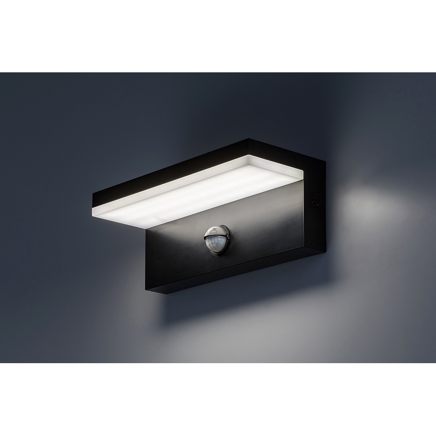 Rabalux - Iluminação de parede LED exterior com sensor LED/9W/230V 2700/4000/6500K IP54 preto