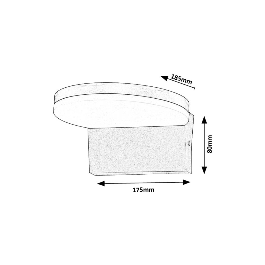Rabalux - Iluminação de parede exterior LED LED/9W/230V 2700/4000/6500K IP54 preto