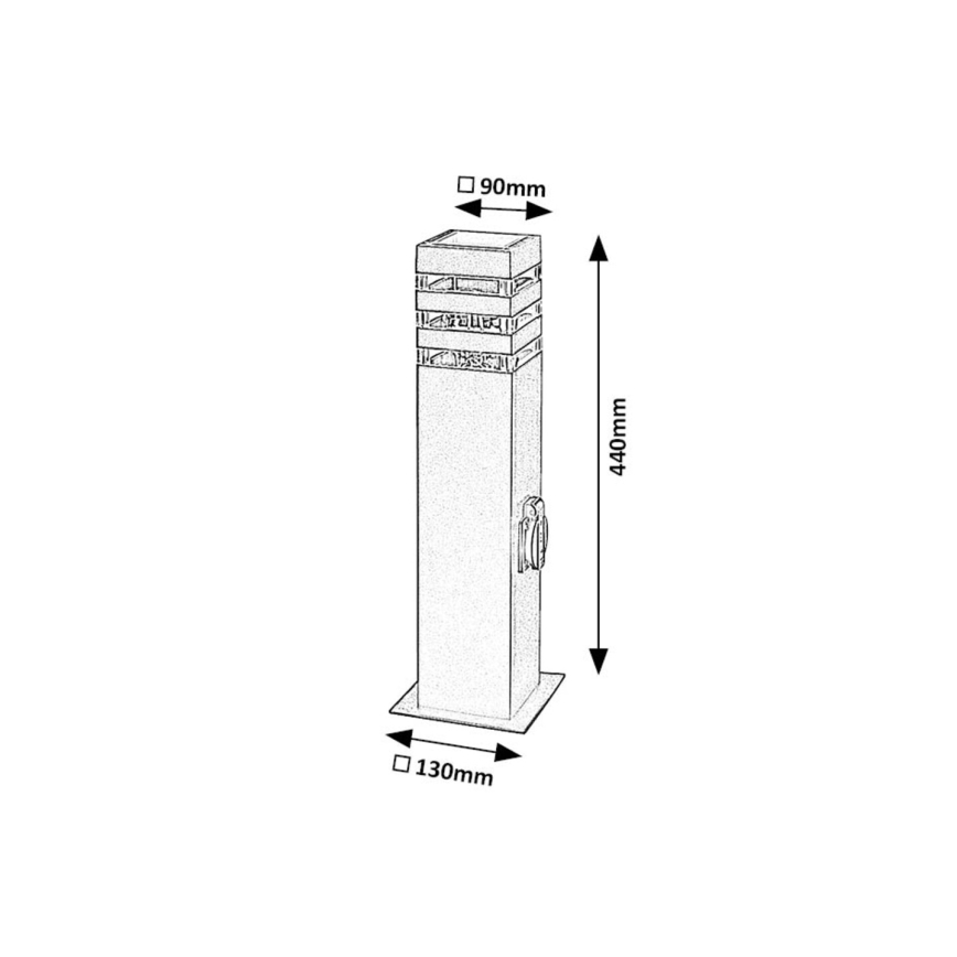 Rabalux - Candeeiro exterior com tomada 1xE27/12W/230V IP44