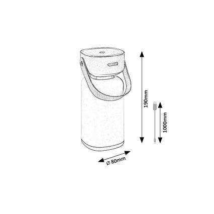 Rabalux - Candeeiro de mesa tátil LED para exterior com regulação LED/3W/5V IP44 azul