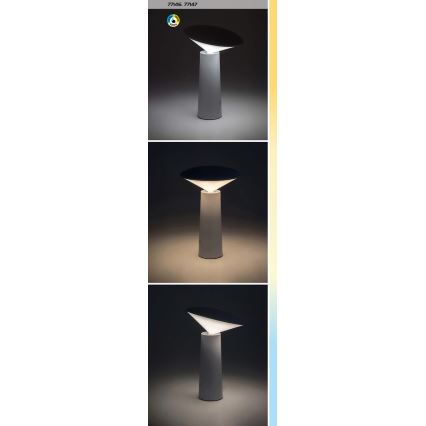 Rabalux - Candeeiro de mesa tátil LED com regulação POLPERRO LED/3W/3,7V 1200mAh preto