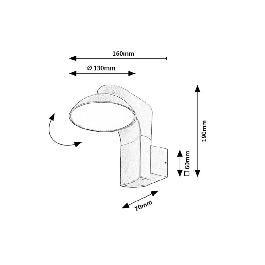 Rabalux - Iluminação de parede exterior LED LED/12W/230V IP54