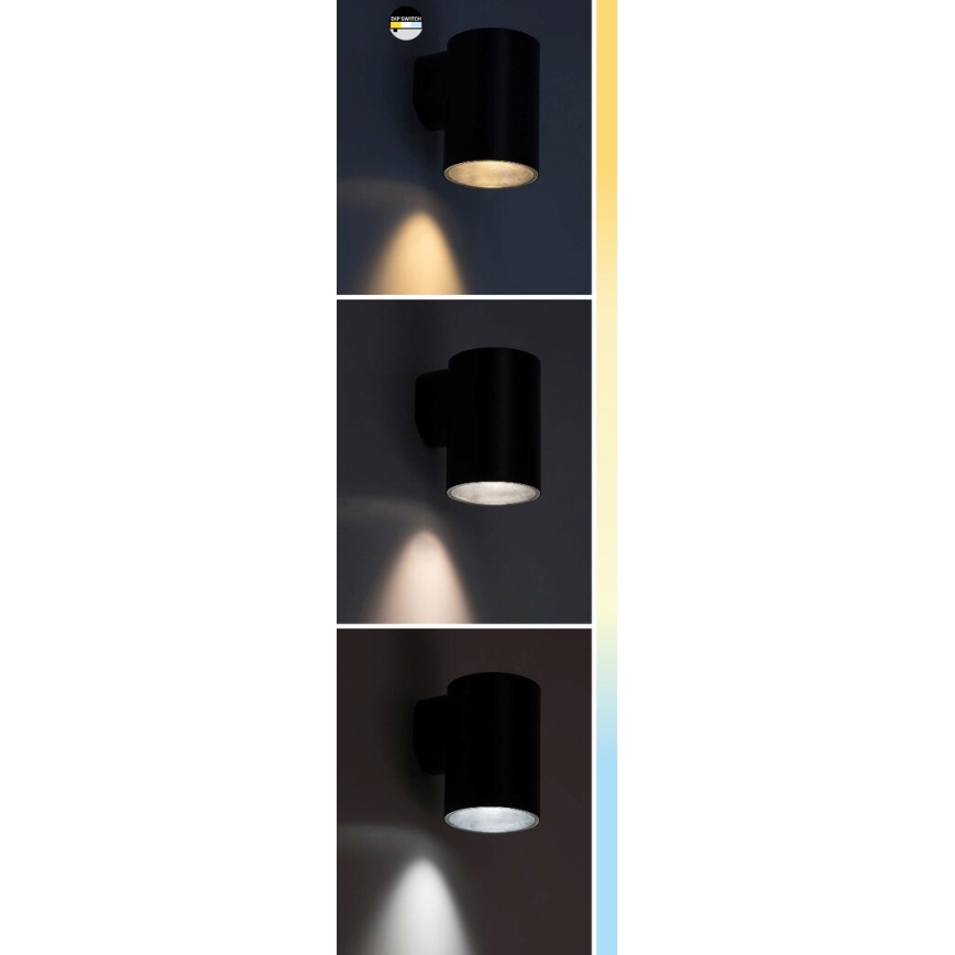 Rabalux - Iluminação de parede exterior LED LED/9W/230V 2700/4000/6500K IP65 preto