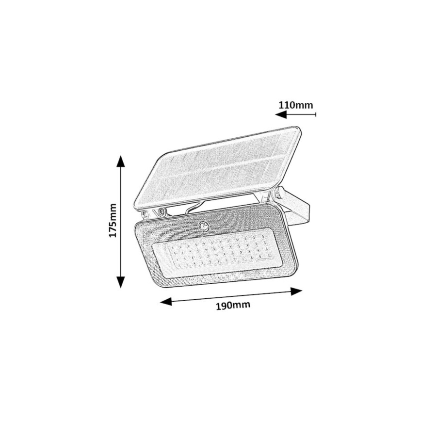 Rabalux - Holofote solar LED com sensor LED/8W/3,7V 3000/4000/6500K IP65