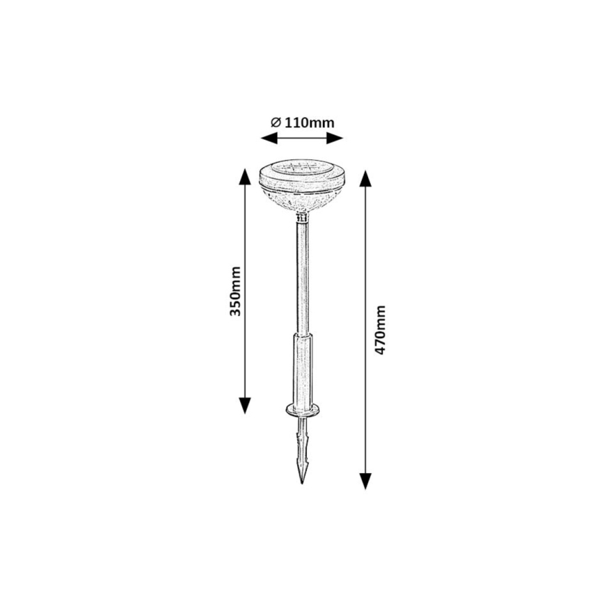 Rabalux - Iluminação solar LED RGB LED/0,1W/1,2V 600mAh IP44