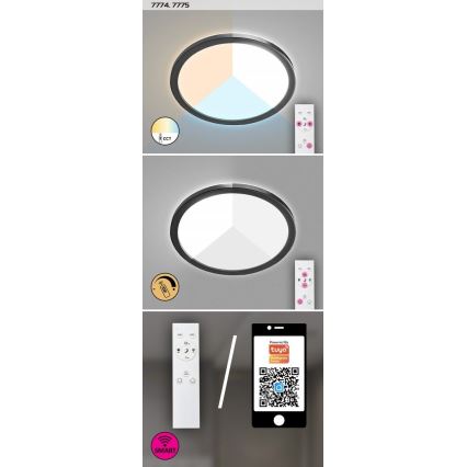 Rabalux - Iluminação de teto exterior LED com regulação LED/15W/230V Wi-Fi Tuya 2700-6500K IP44 + controlo remoto