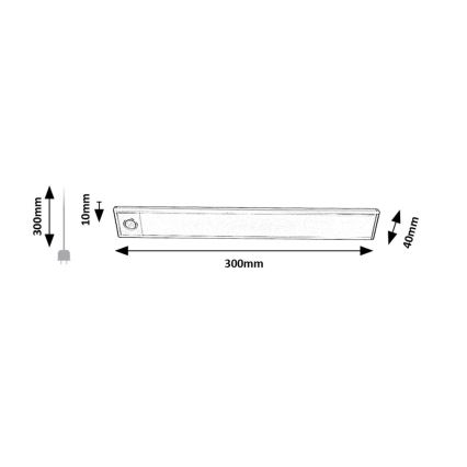 Rabalux 78035 - Luz LED para debaixo do armário de cozinha IVANNA LED/2W/3,7V 4000K