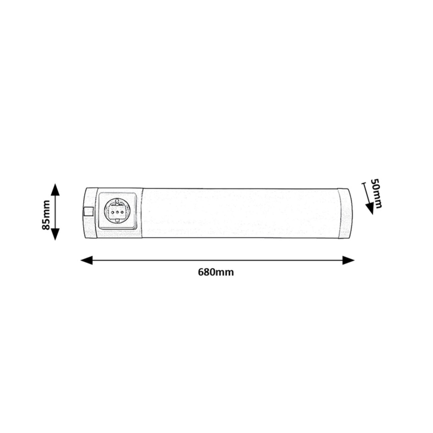 Rabalux - Iluminação para armário de cozinha LED com gaveta LED/8W/230V 4000K 68 cm cromado mate