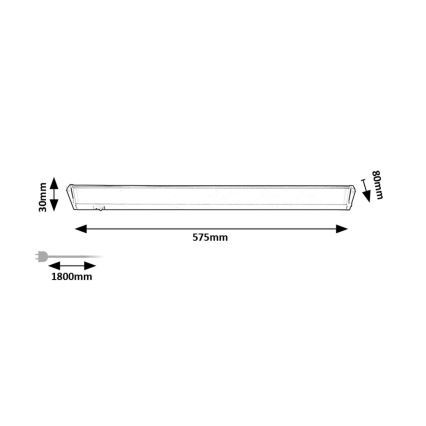 Rabalux - Iluminação para armário de cozinha LED LED/10W/230V 4000K 57 cm branco