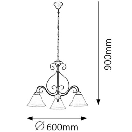 Rabalux - Candelabro numa corrente 3xE14/40W/230V