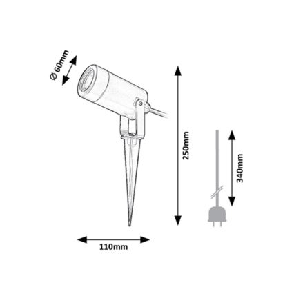 Rabalux - Iluminação exterior 1xGU10/4W/230V IP65