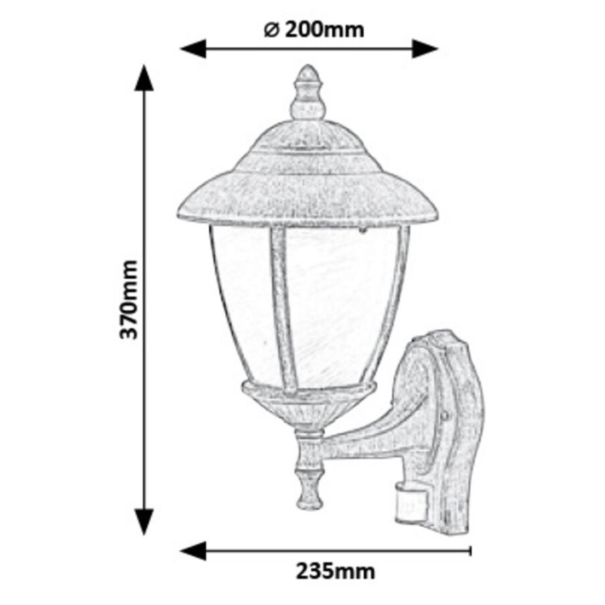 Rabalux - Luminária de parede exterior com sensor 1xE27/60W/230V IP43 dourada