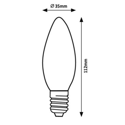 Rabalux - Lâmpada LED C35 E14/2W/230V 3000K Classe energética A