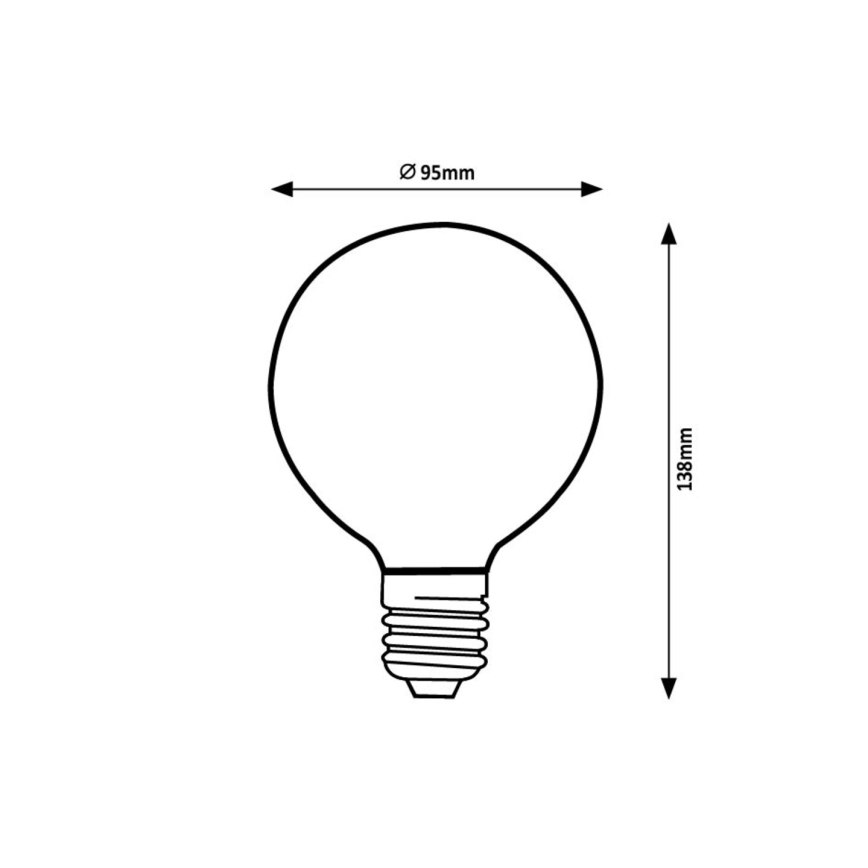 Rabalux - Lâmpada LED FILAMENT G95 E27/7W/230V 2700K
