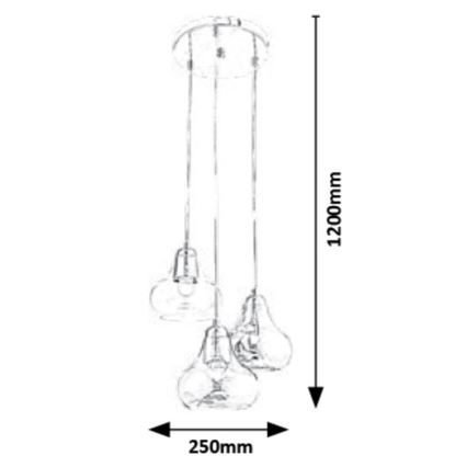 Rabalux - Candelabro num fio 3xE27/60W/230V