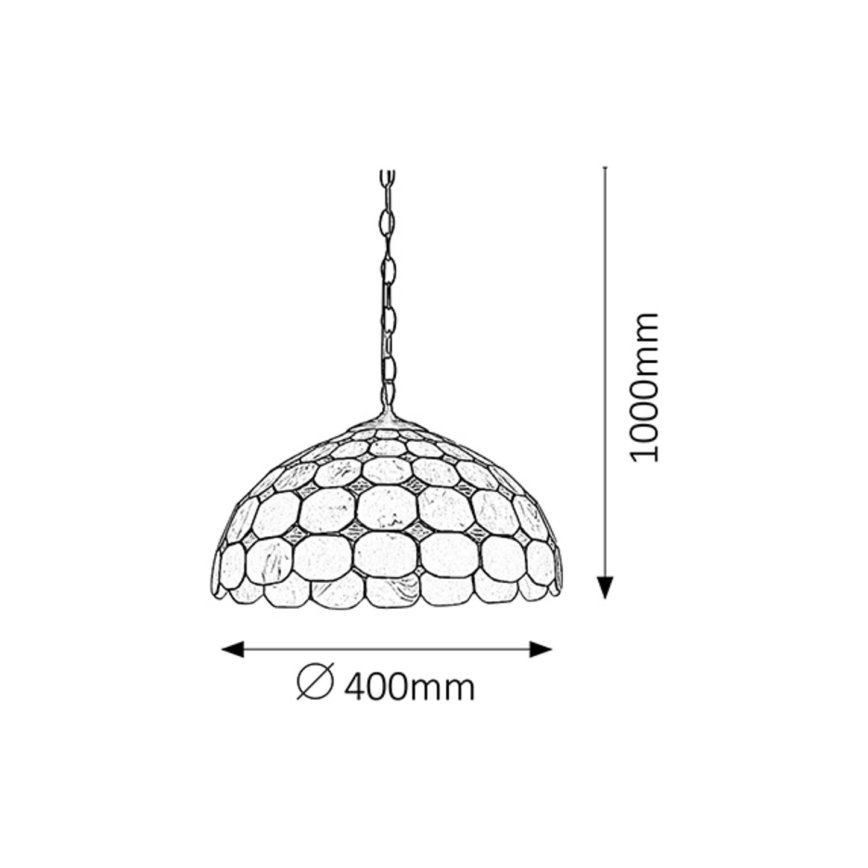 Rabalux - Candelabro suspenso de vitral Tiffany 2xE27/60W/230V