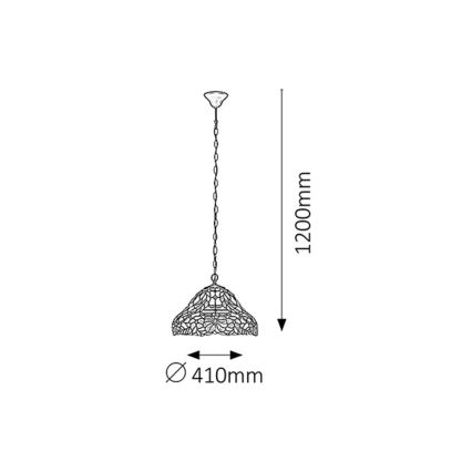 Rabalux - Candelabro em vitral Tiffany 2xE27/60W/230V