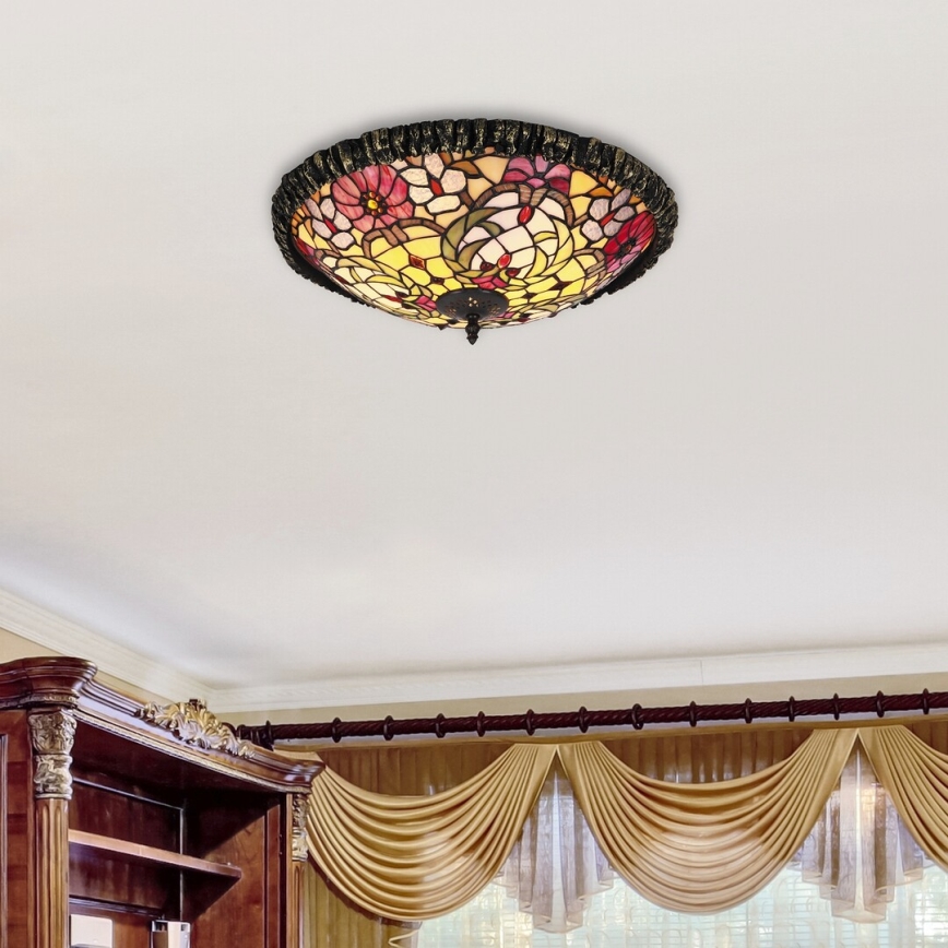 Rabalux - Iluminação de teto em vitral Tiffany 2xE27/60W/230V