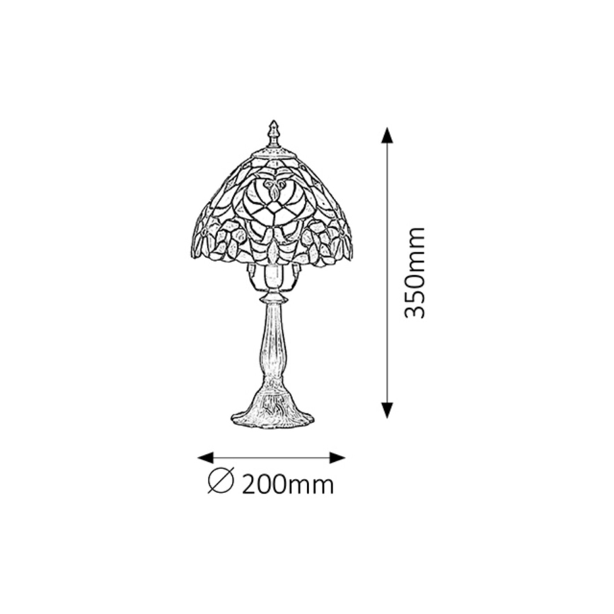 Rabalux  - Candeeiro de mesa de vitral Tiffany 1xE14/40W/230V