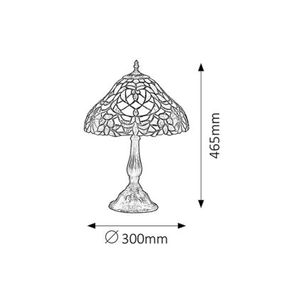 Rabalux - Candeeiro de mesa de vitral Tiffany 1xE27/60W/230V